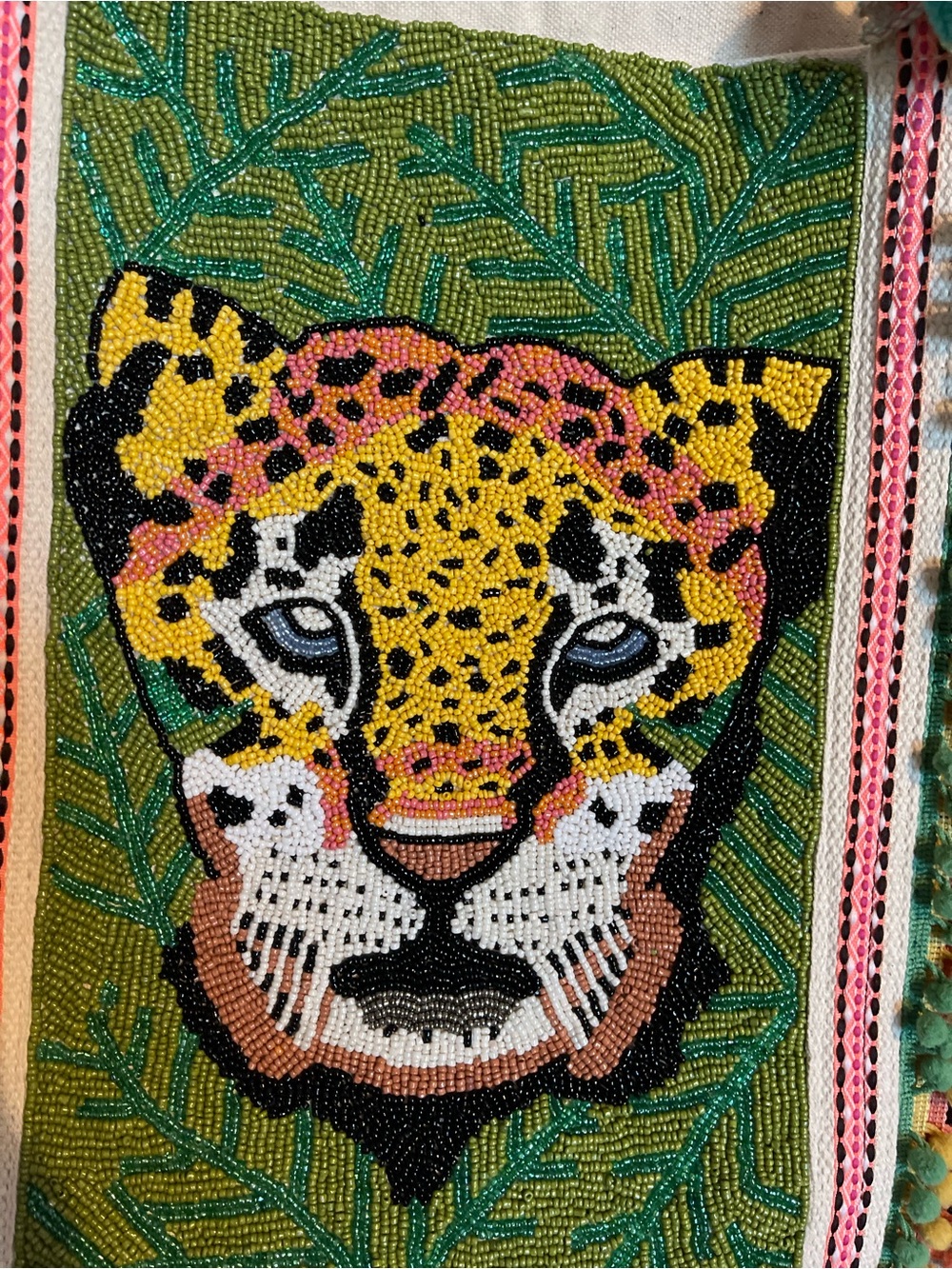 America & Beyond Leopard Embroidered Tote Bag - Multicolor - Picture 2 of 6